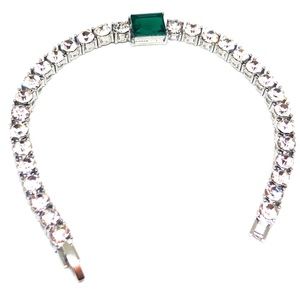 18k GF White Sapphire/Emerald Bracelet